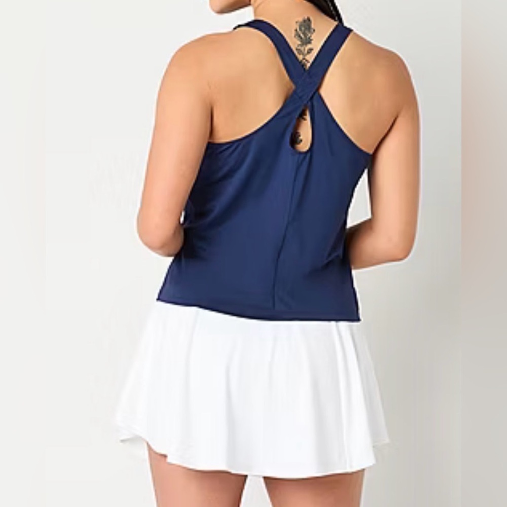 Xersion Womens Mesh Scoop Neck Sleeveless Performance Tank Top